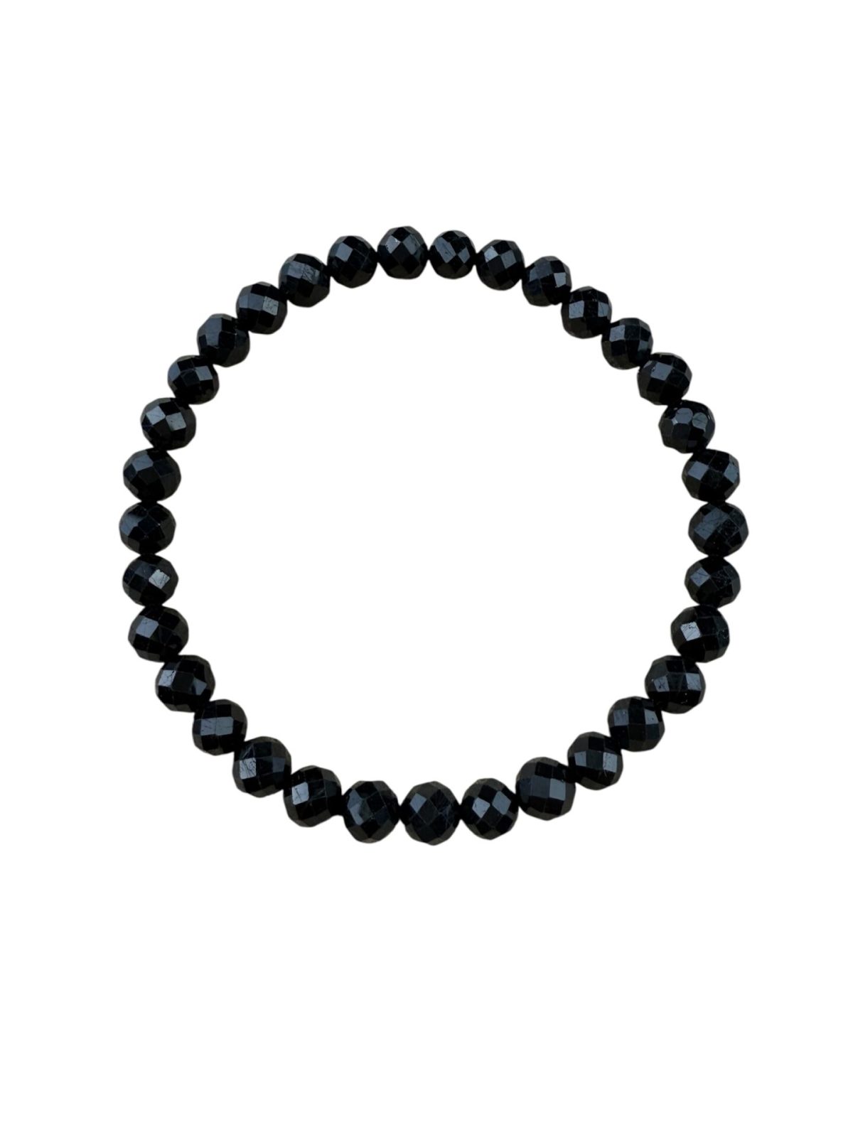 Bracelet Tourmaline Noire Facettée – 6 mm – Image 2