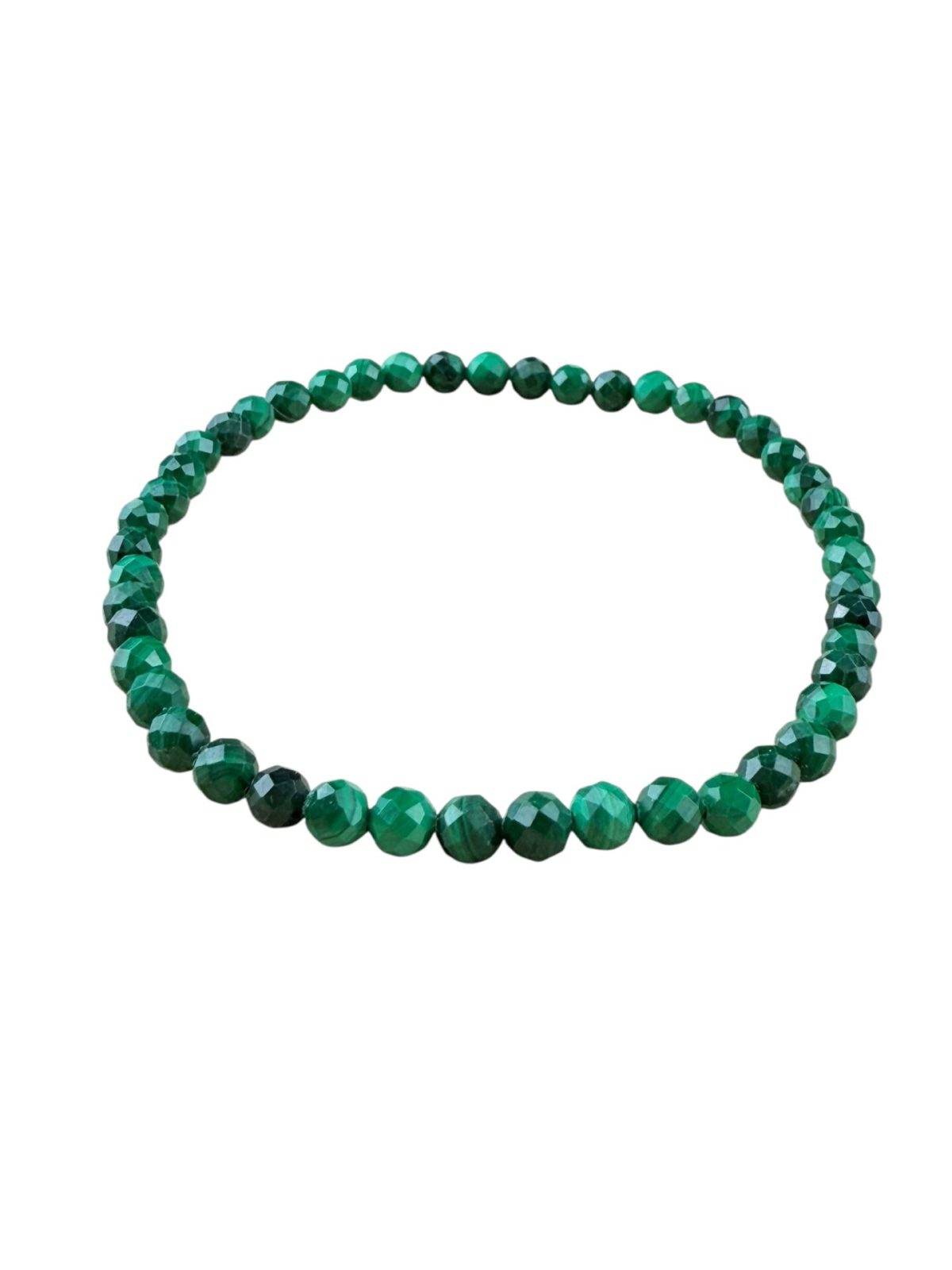 Bracelet Malachite Facettée – 4 mm
