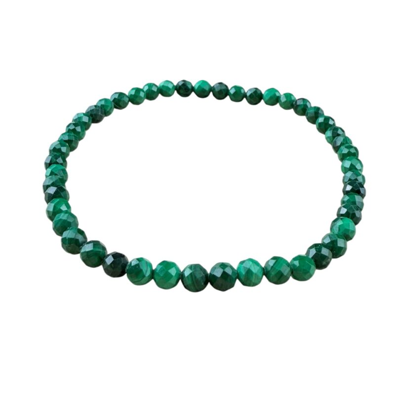 Bracelet Malachite Facettée – 4 mm