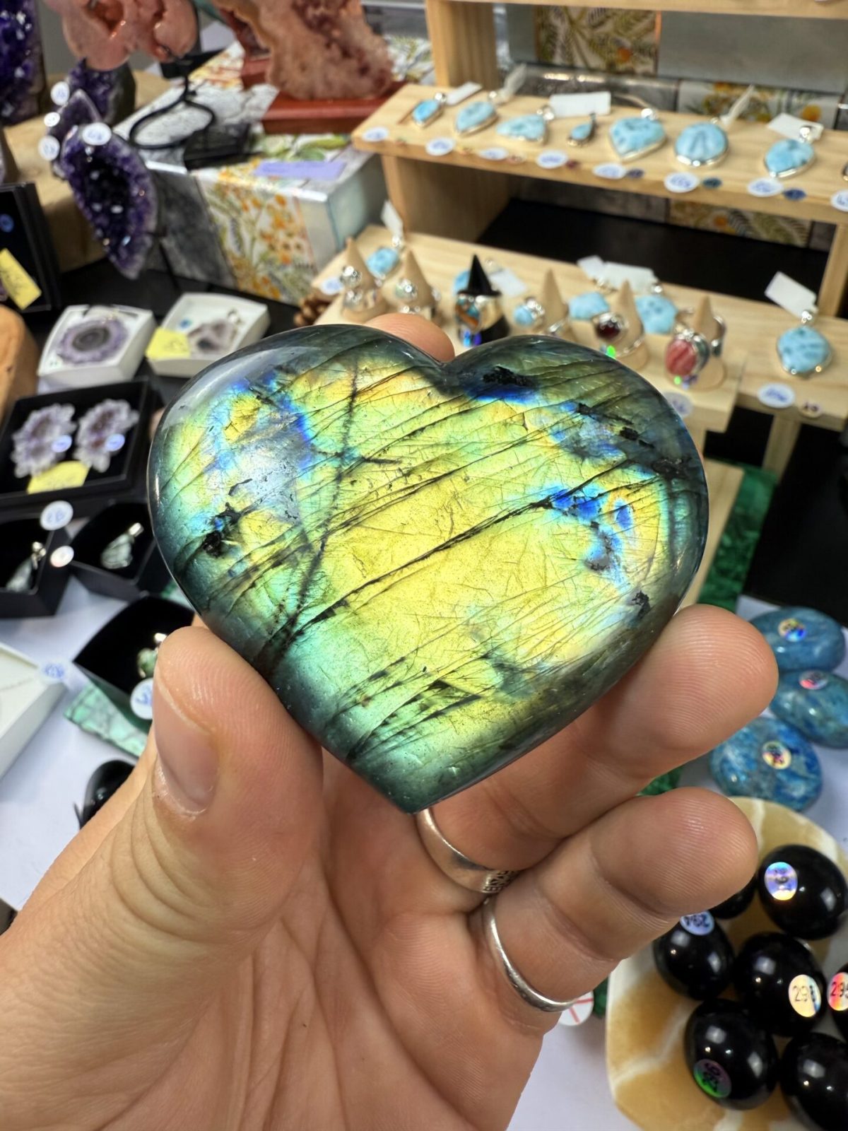 Cœur Labradorite 332 – 7 cm – Image 2