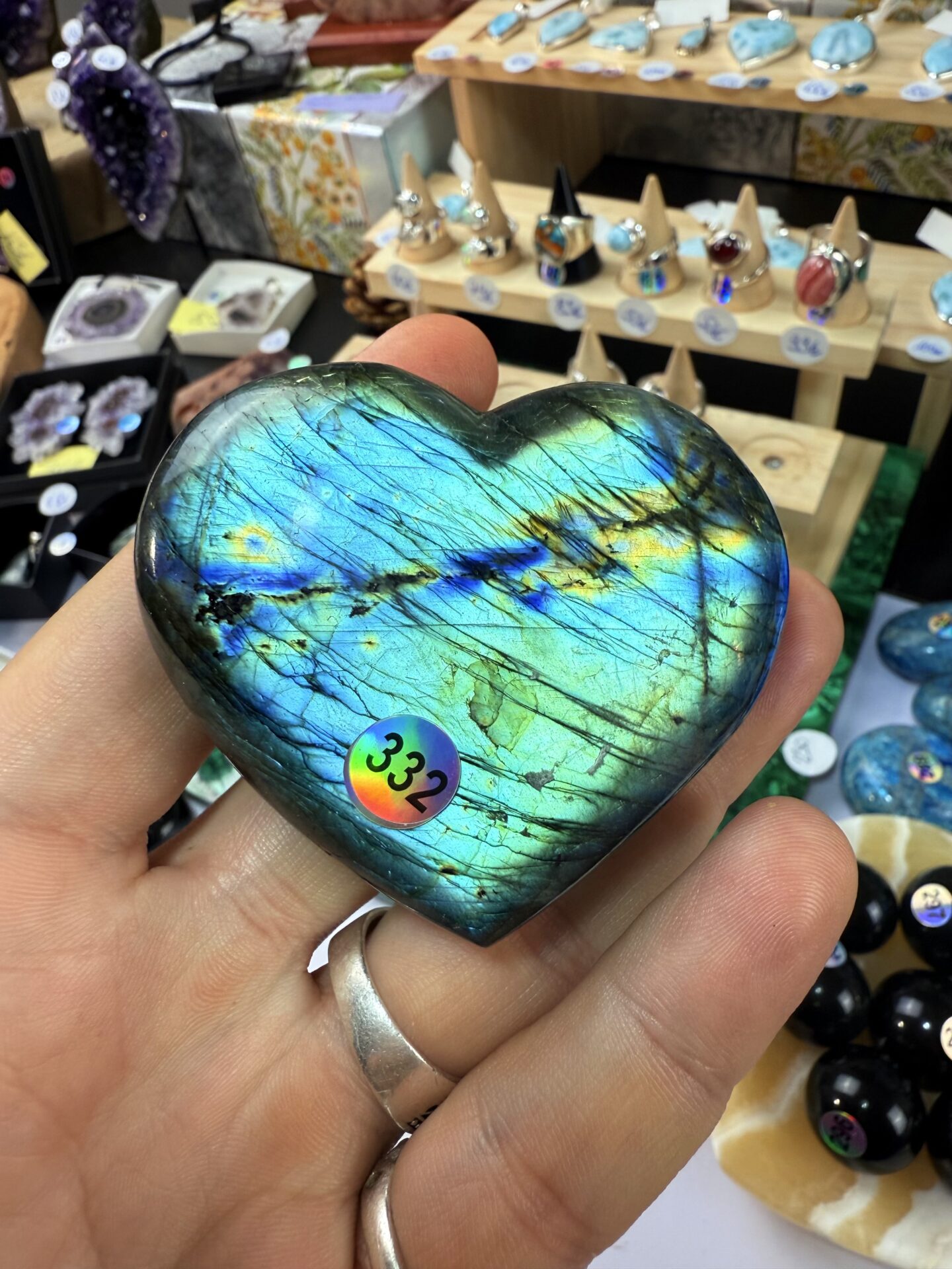 Cœur Labradorite 332 – 7 cm