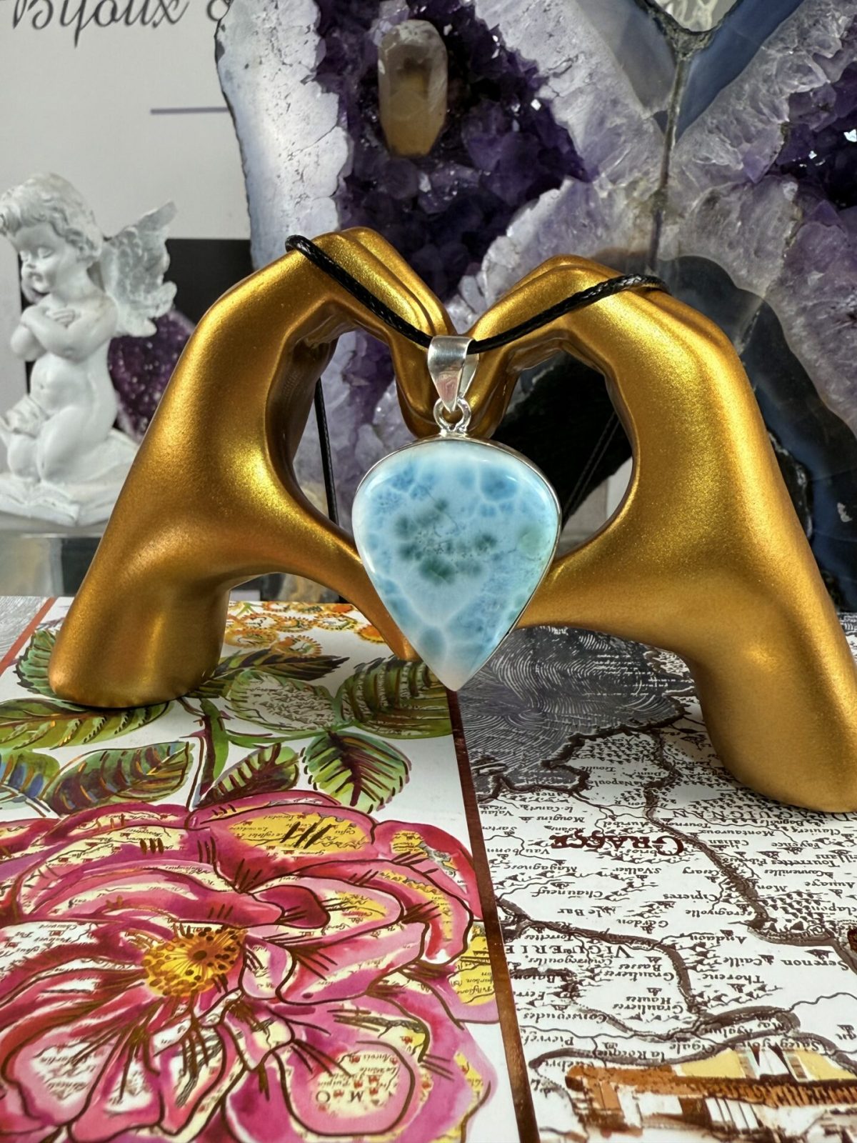 💙 Pendentif Larimar AAA – N°451