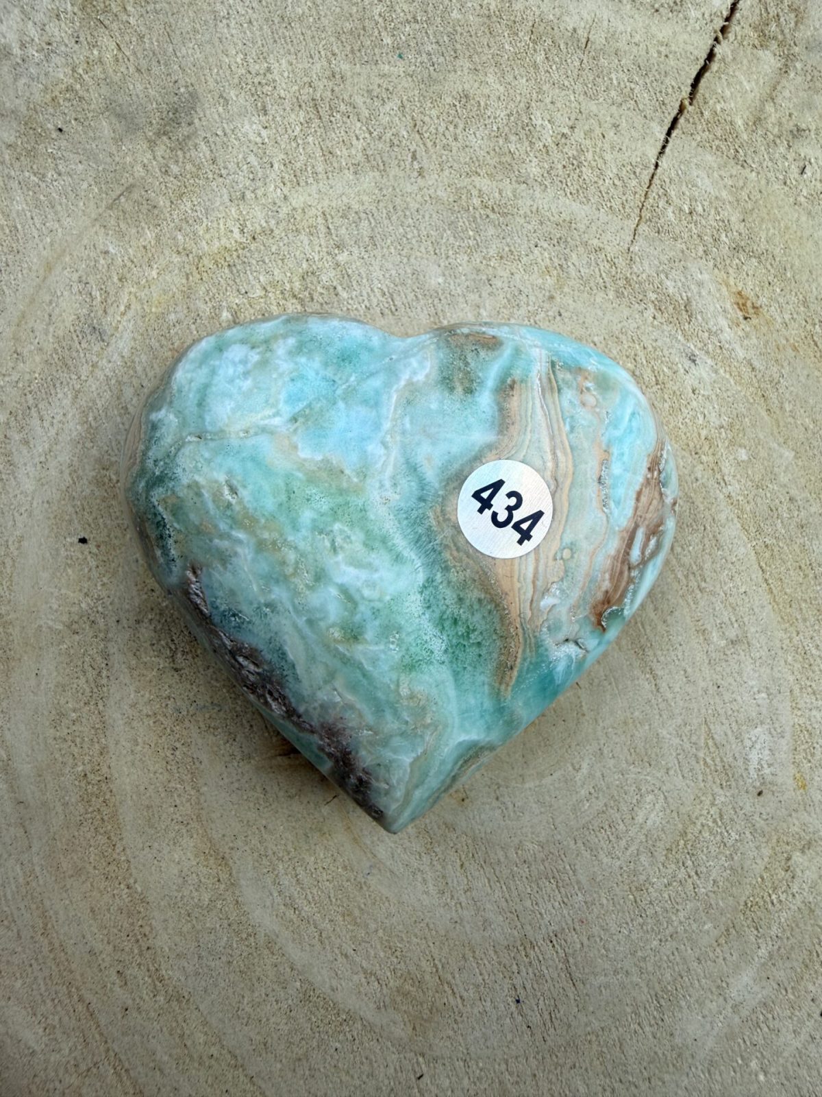💙 Cœur Calcite des Caraïbes 434 – 60 mm