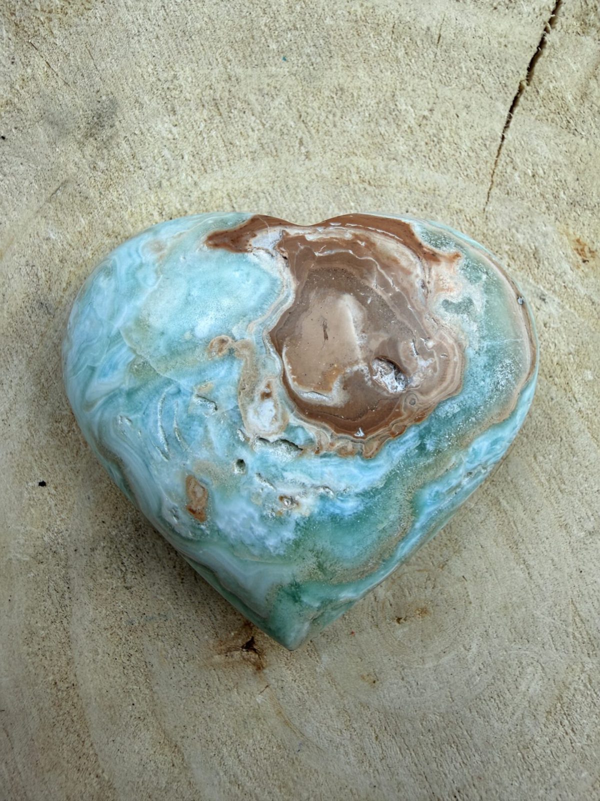💙 Cœur Calcite des Caraïbes 434 – 60 mm – Image 2