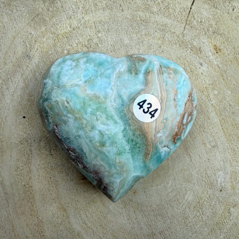 💙 Cœur Calcite des Caraïbes 434 – 60 mm