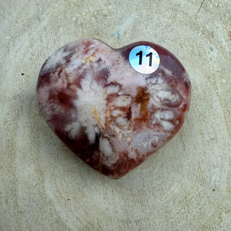 🌸 Cœur Agate Fleur de Cerisier | N°11 – 55 × 47 mm