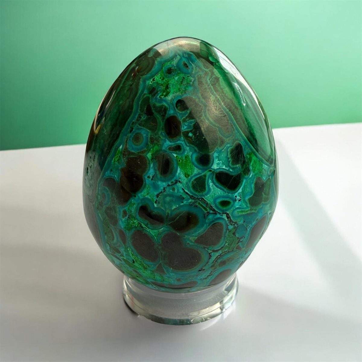 💚 Œuf Malachite Chrysocolle | N°399 – Image 2