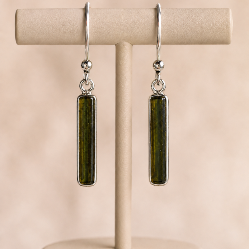 Boucles d’Oreilles Tourmaline Verte – N°374