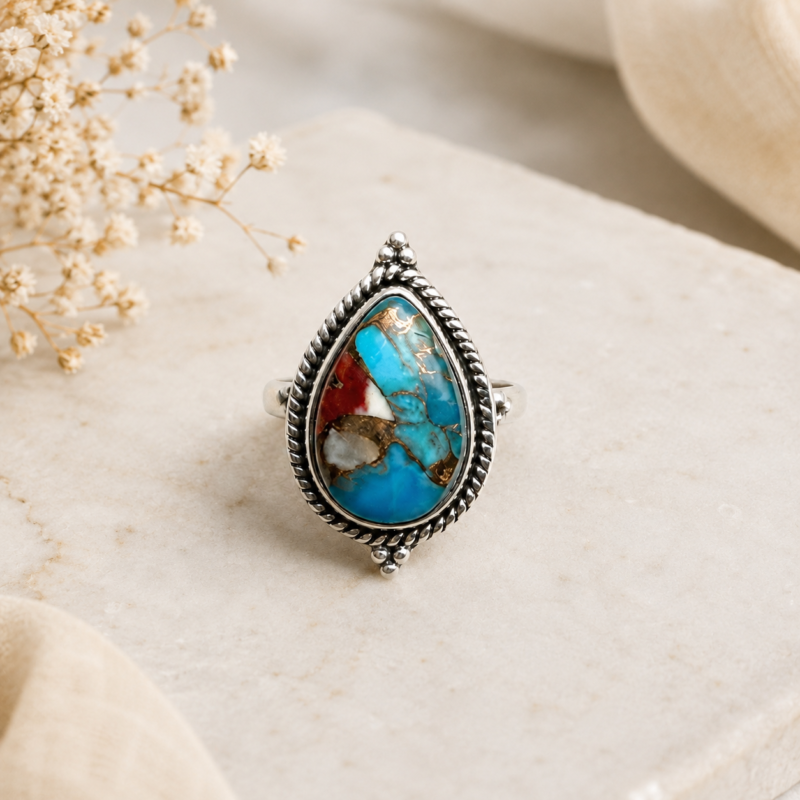 Bague Turquoise Cuivrée N°583