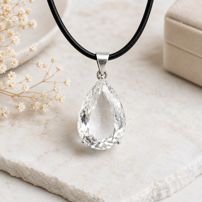 Pendentif Cristal de Roche Faceté – N°582