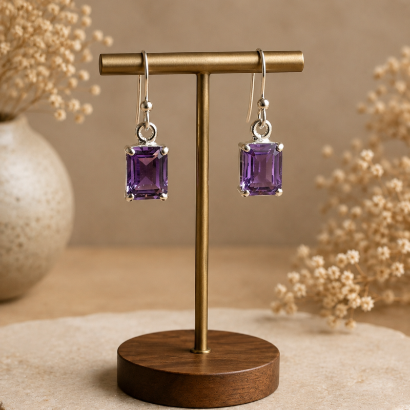 Boucles d’Oreilles Améthyste – N°585