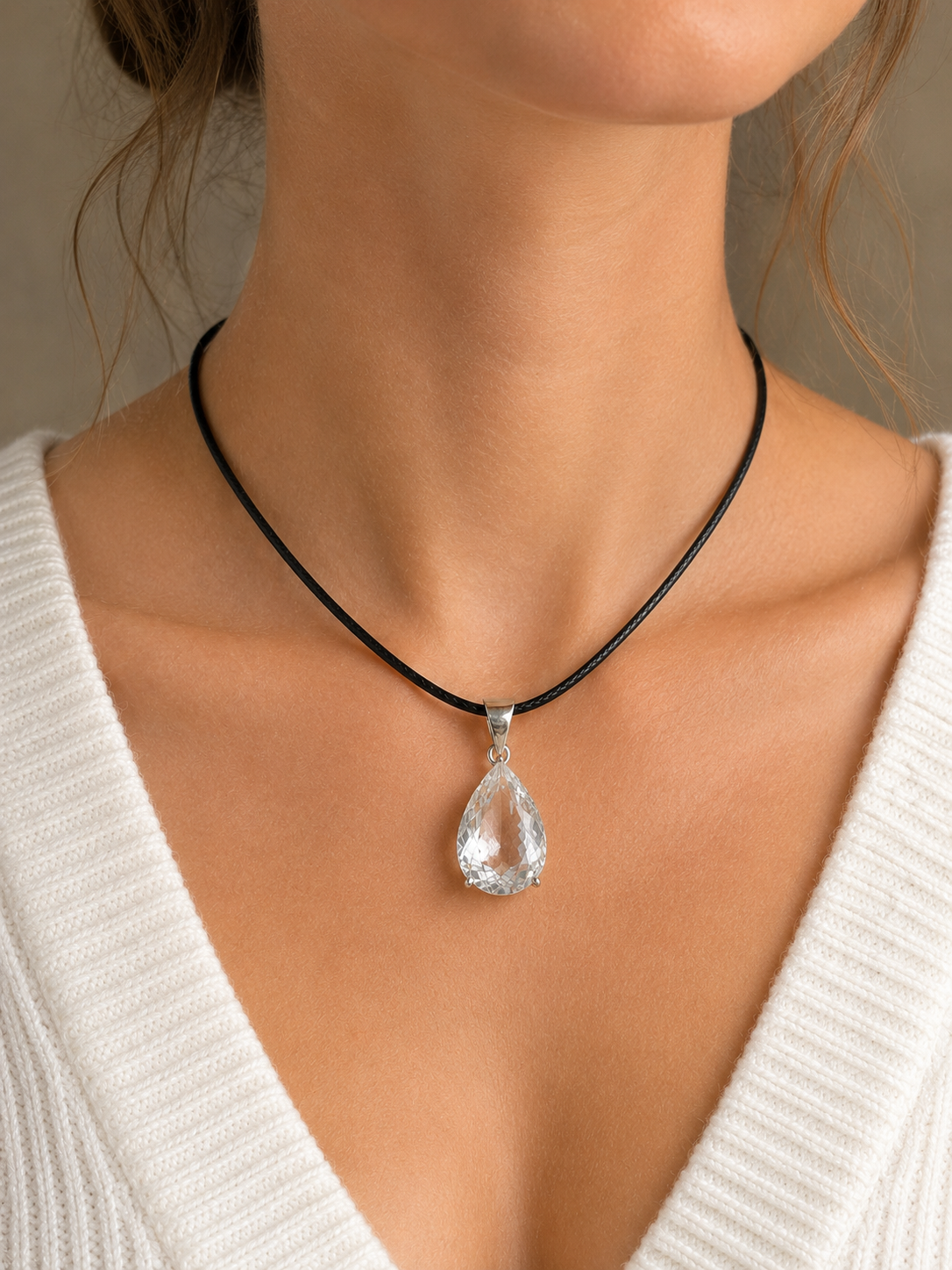 Pendentif Cristal de Roche Faceté – N°582 – Image 2