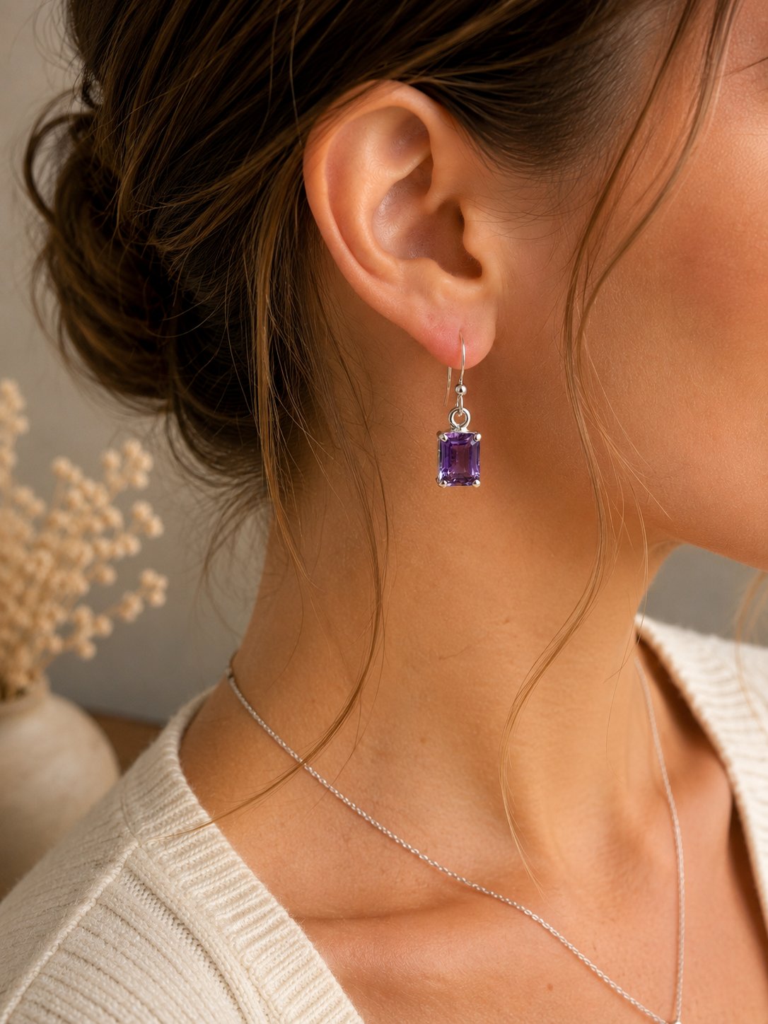 Boucles d’Oreilles Améthyste – N°585 – Image 2