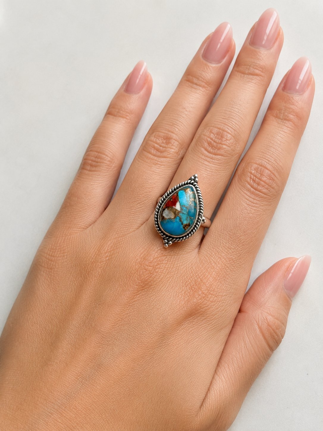 Bague Turquoise Cuivrée N°583 – Image 2