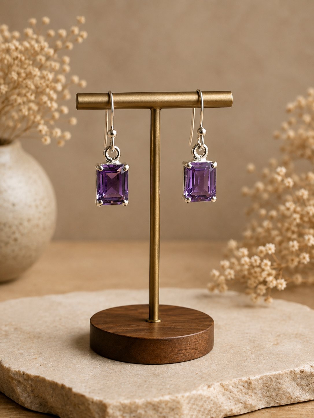 Boucles d’Oreilles Améthyste – N°585