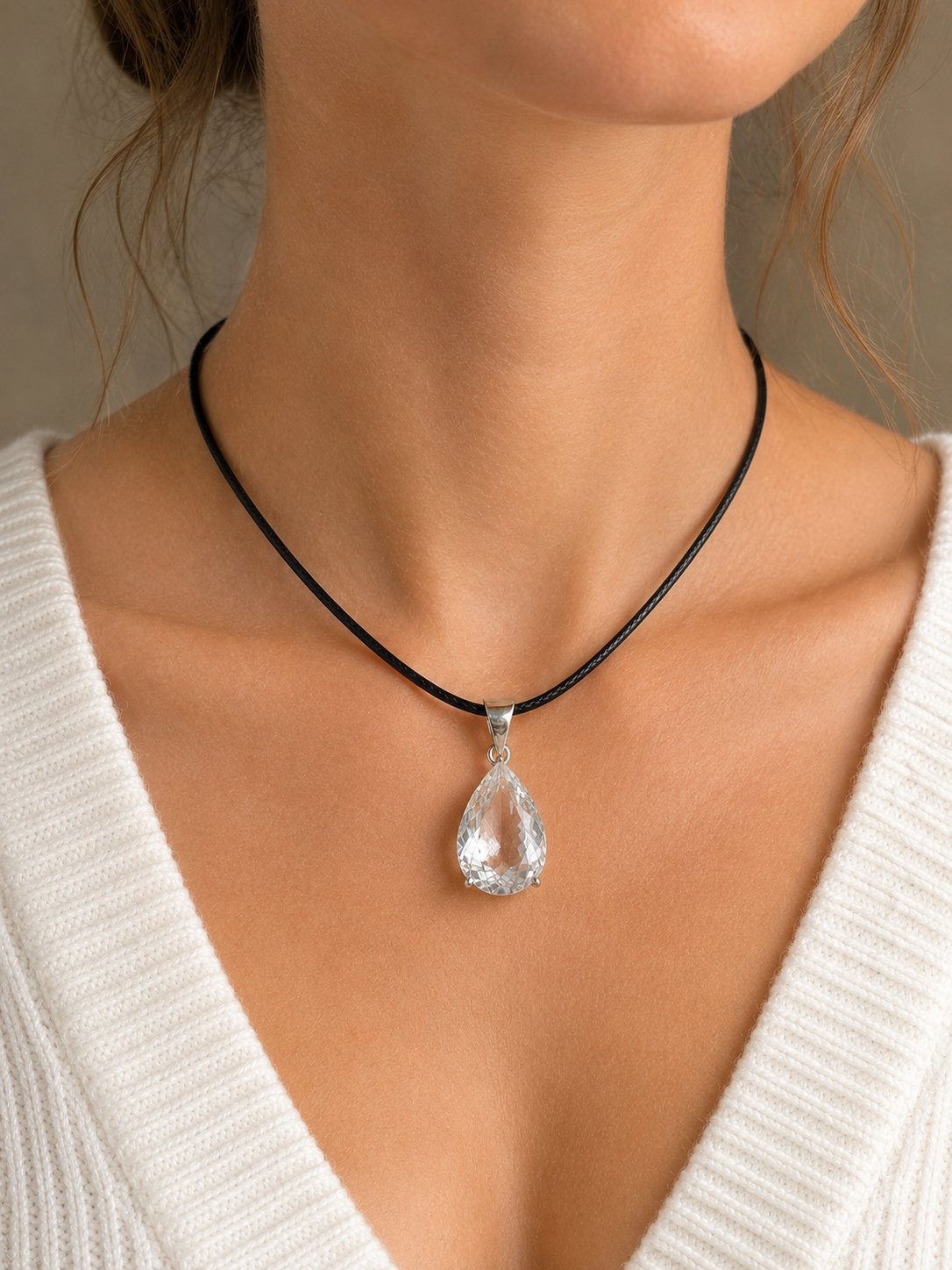 Pendentif Cristal de Roche Faceté – N°582 – Image 2
